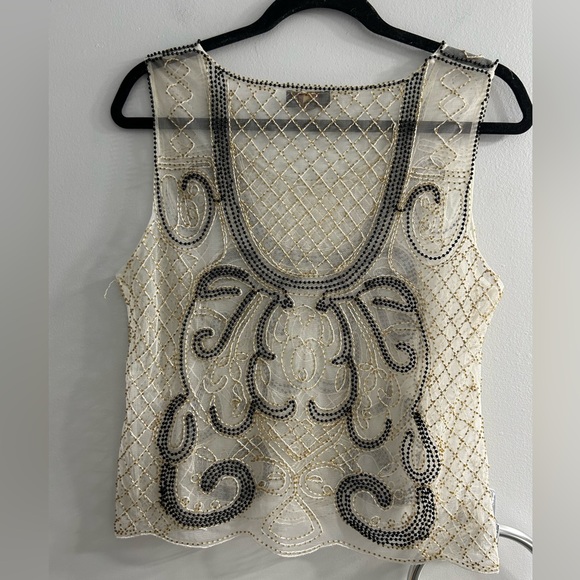 Vintage beaded tank top sheer - Picture 4 of 8